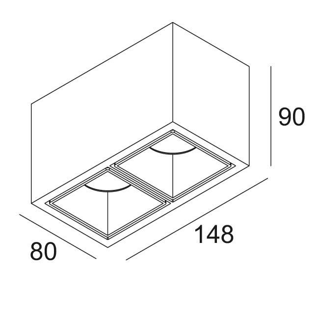 Afbeeldingen van BOXY 2 L 92733 DIM8 B-B IP20 LED - 2700K - CRI90 - 33°