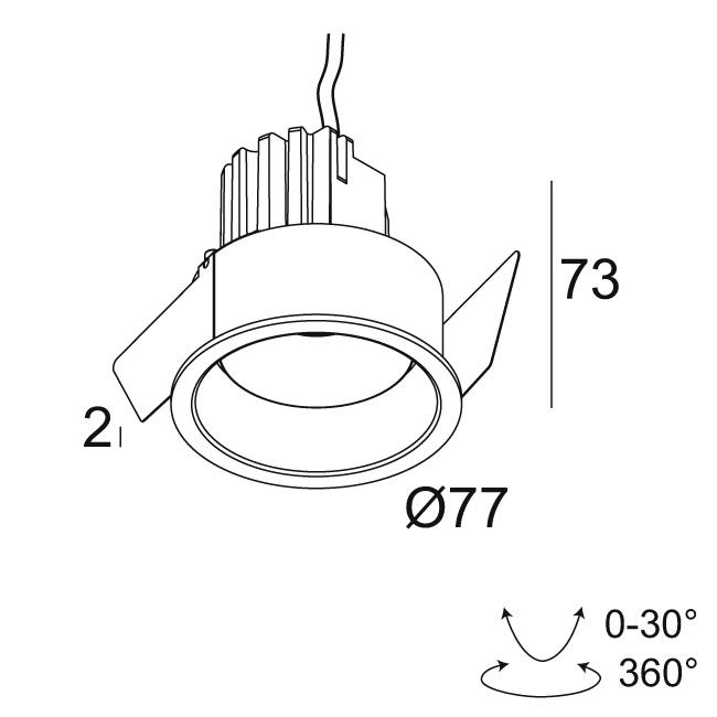 Afbeeldingen van MINI DEEP RINGO II OK 92718 FG IP20 LED - 2700K - CRI90 - 18°