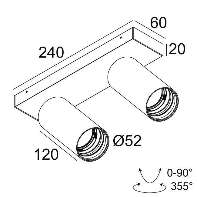 Afbeeldingen van SPY 52 ON 2 92745 DIM8 B-B IP20 LED - 2700K - CRI90 - 45°