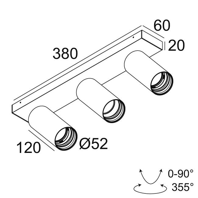 Afbeeldingen van SPY 52 ON 3 92745 DIM8 B-B IP20 LED - 2700K - CRI90 - 45°