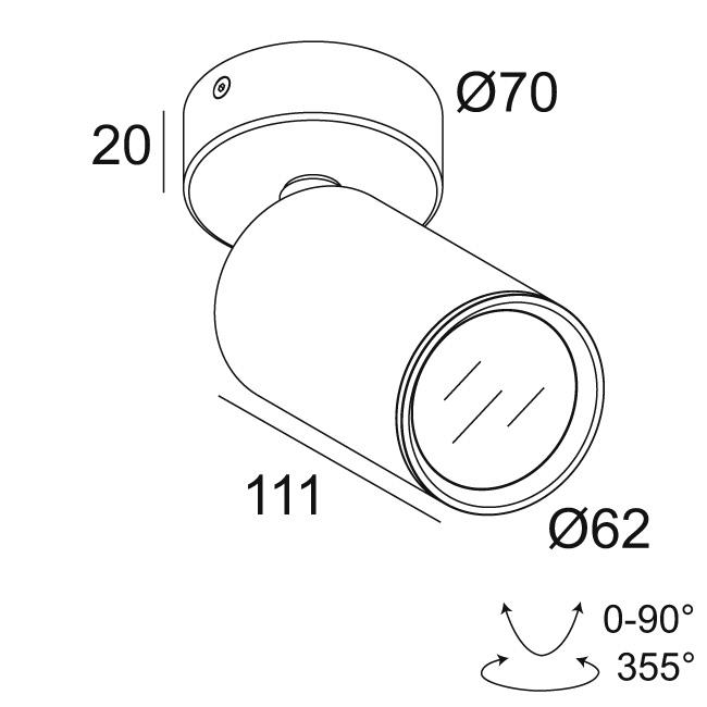 Afbeeldingen van SPY FOCUS ON MP 927 B IP20 LED - 2700K - CRI90 - 1245°