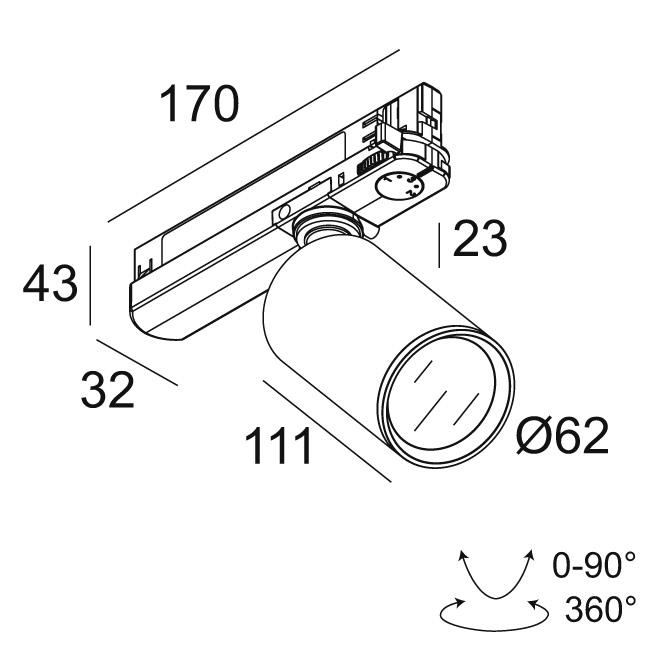 Afbeeldingen van SPY FOCUS MP 927 ADM W IP20 LED - 2700K - CRI90 - 1245°