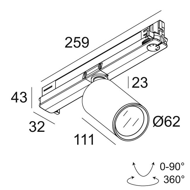 Afbeeldingen van SPY FOCUS MP 927 ADM DIM5 B IP20 LED - 2700K - CRI90 - 1245°