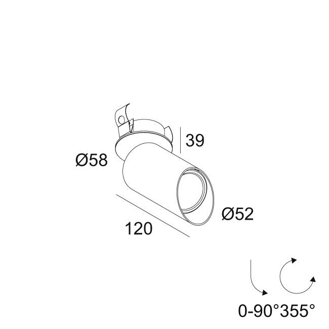 Afbeeldingen van SPY 52 CLIP WALLWASH 930 FBR-B IP20 LED - 3000K - CRI90