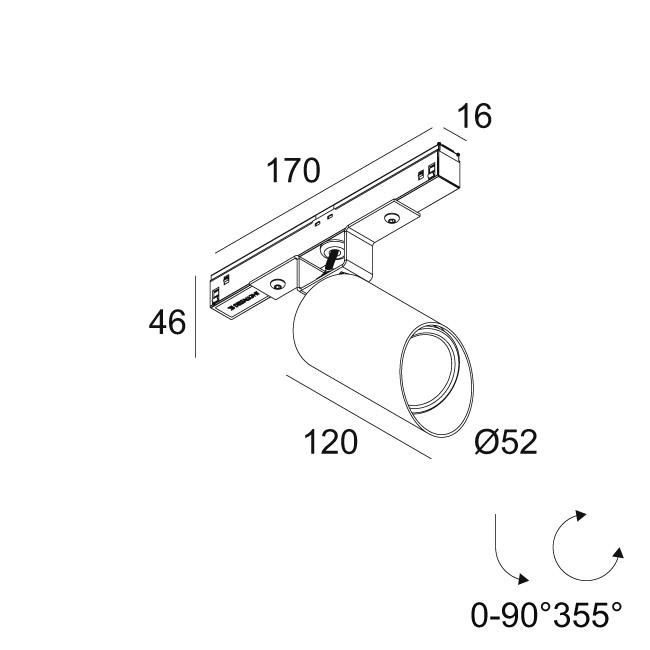 Afbeeldingen van M20/M26H - SPY 52 WALLWASH 927 MDL B IP20 LED - 2700K - CRI90