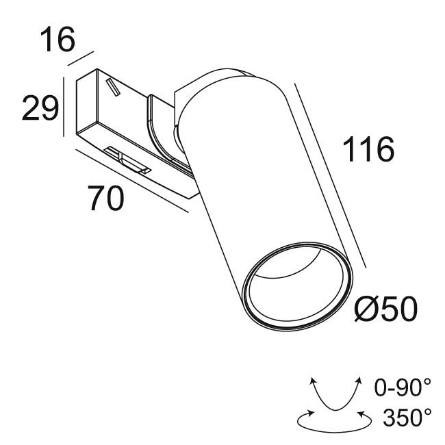 Afbeeldingen van SUPERLOOP-VIZIR 93008 MDL BBR IP20 LED - 3000K - CRI90 - 8°