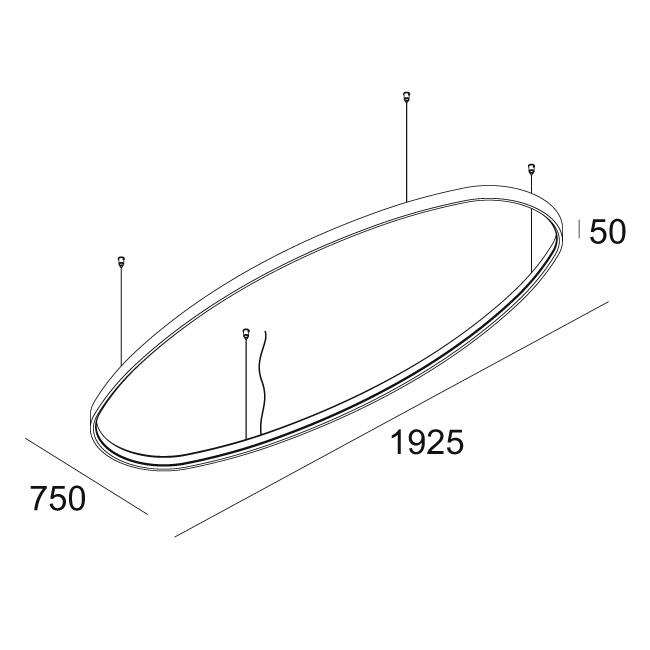 Afbeeldingen van SUPERLOOP HC SBL OVAL M 930 B IP20 LED - 3000K - CRI90