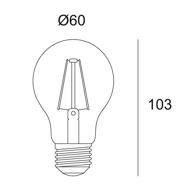 Afbeeldingen van LED FILAMENT A60 E27 6W 2200K - MIST - 2200K - CRI90