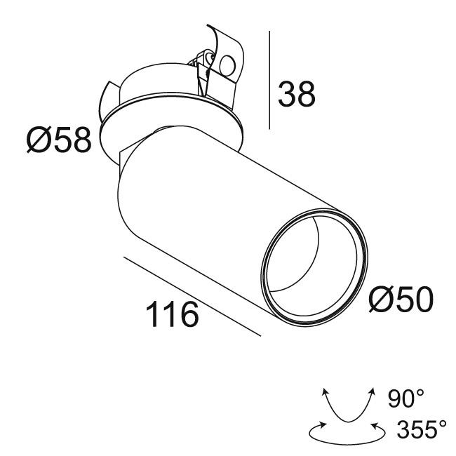 Afbeeldingen van VIZIR CLIP 92708 BBR-B IP20 LED - 2700K - CRI90 - 8°