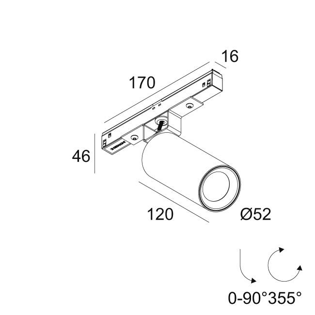 Afbeeldingen van M20/M26H - SPY 52 FOCUS 927 MDL B IP20 LED - 2700K - CRI90 - 2646°