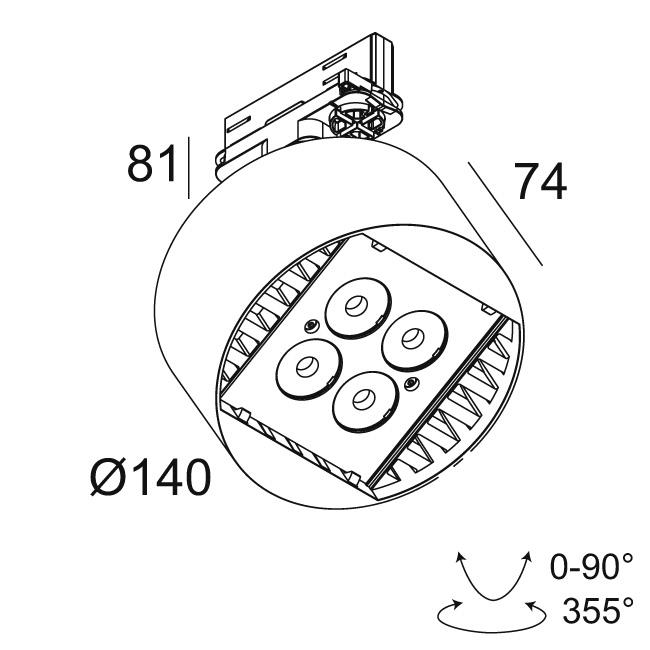 Afbeeldingen van FRAGMA M SUPERSPOT 9308 ADM DIM1 B IP20 LED - 3000K - CRI90 - 8°