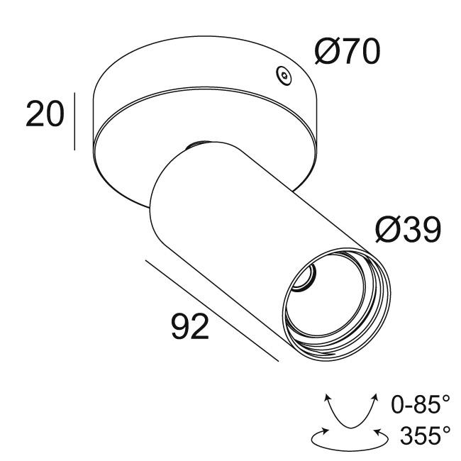 Afbeeldingen van SPY 39 ON 92720 FBR IP20 LED - 2700K - CRI90 - 20°