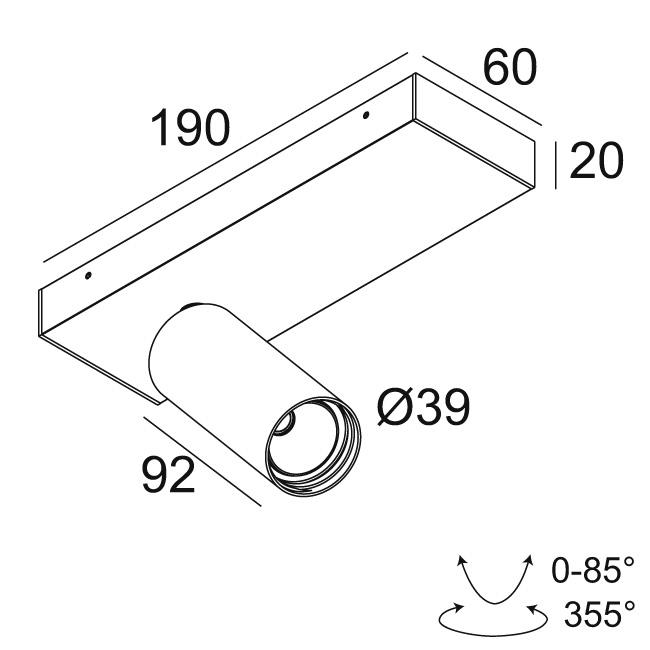 Afbeeldingen van SPY 39 ON 1 92720 DIM8 W-W IP20 LED - 2700K - CRI90 - 20°