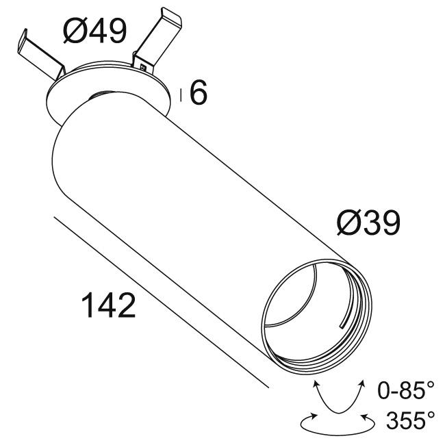 Afbeeldingen van SPY 39 L CLIP 92720 FBR-B IP20 LED - 2700K - CRI90 - 20°