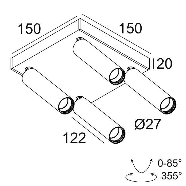 Afbeeldingen van SPY 27 L ON 4 93030 DIM8 B-B IP20 LED - 3000K - CRI90 - 30°