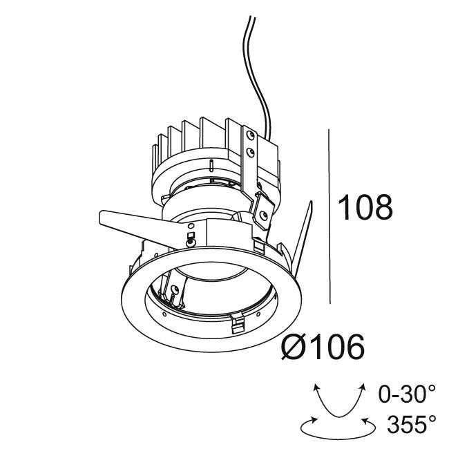 Afbeeldingen van IMAX II ROUND ADJUSTABLE LP 92712 B IP20 or IP54 (with TUBE IP) LED - 2700K - CRI90 - 12°