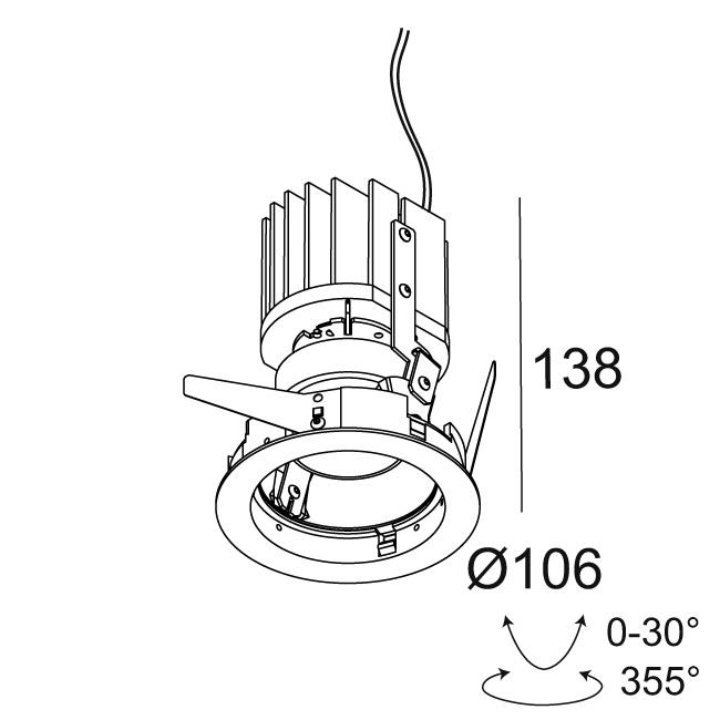 Afbeeldingen van IMAX II ROUND ADJUSTABLE MP 92718 W IP20 or IP54 (with TUBE IP) LED - 2700K - CRI90 - 18°