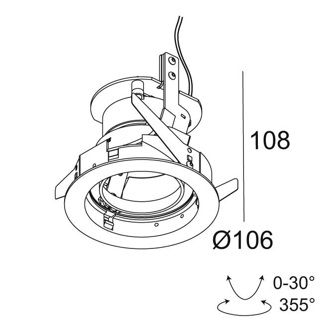 Afbeeldingen van IMAX II ROUND ADJUSTABLE CL 9306 W IP20 or IP54 (with TUBE IP) LED - 3000K - CRI90 - 6°