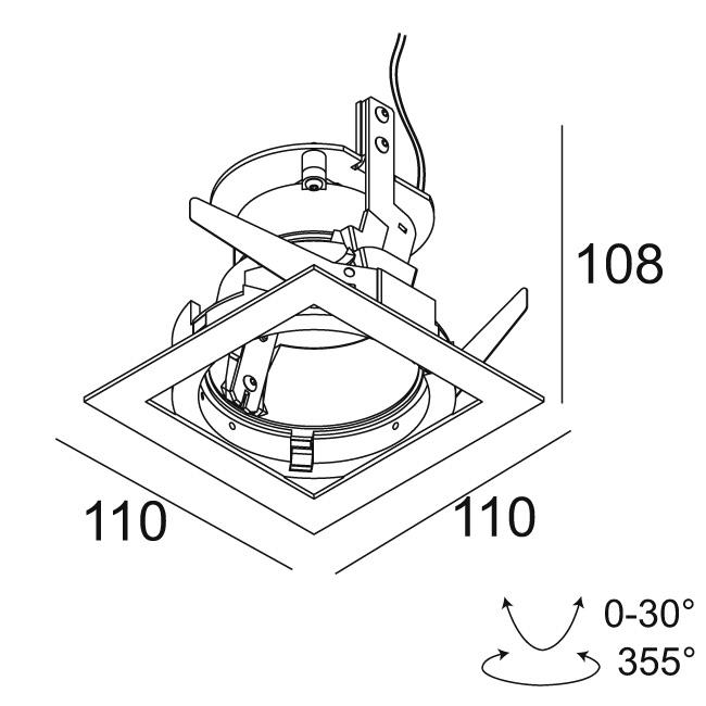 Afbeeldingen van IMAX II SQUARE ADJUSTABLE CL 9276 W IP20 LED - 2700K - CRI90 - 6°