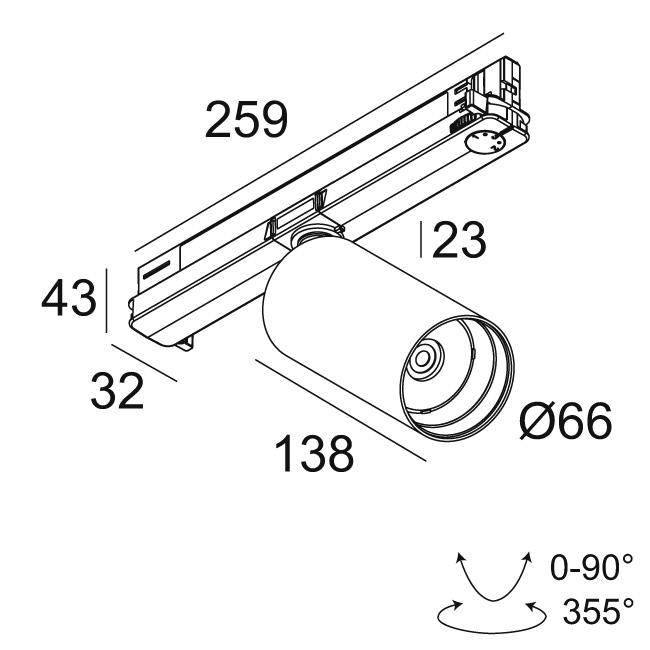 Afbeeldingen van SPY 66 LP 92712 ADM DIM5 B IP20 LED - 2700K - CRI90 - 12°