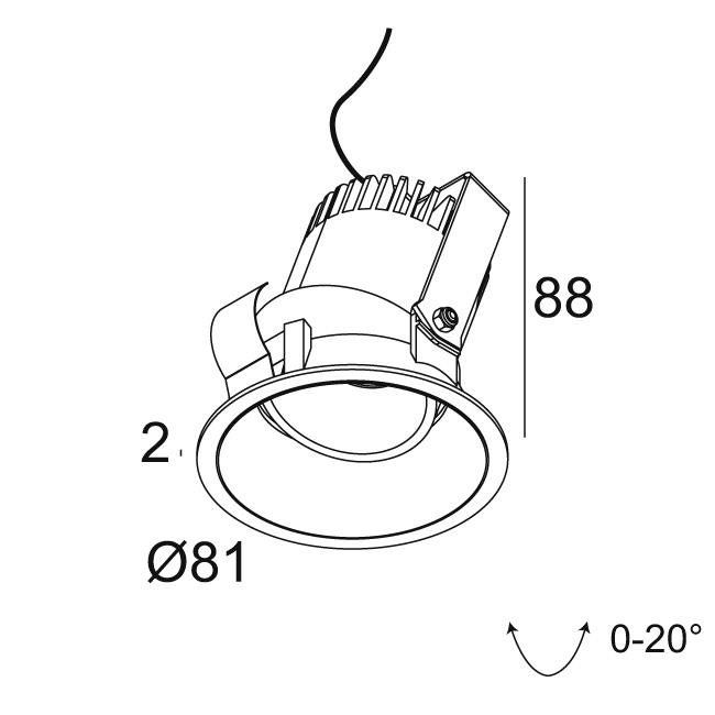 Afbeeldingen van PARTOU OK 92725 W-W IP20 LED - 2700K - CRI90 - 25°