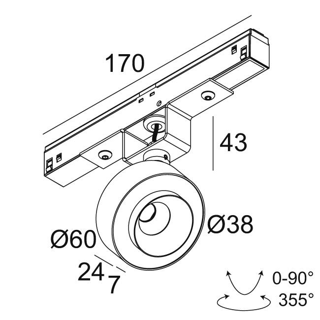 Afbeeldingen van M20/M26H - ODRON 1 92728/41 MDL B IP20 LED - 2700K - CRI90 - 2841°