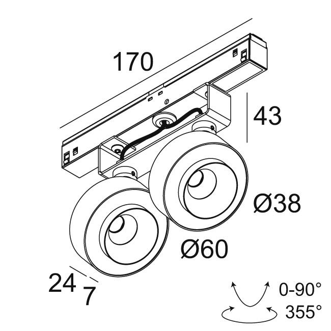 Afbeeldingen van M20/M26H - ODRON 2 92728/41 MDL W IP20 LED - 2700K - CRI90 - 2841°