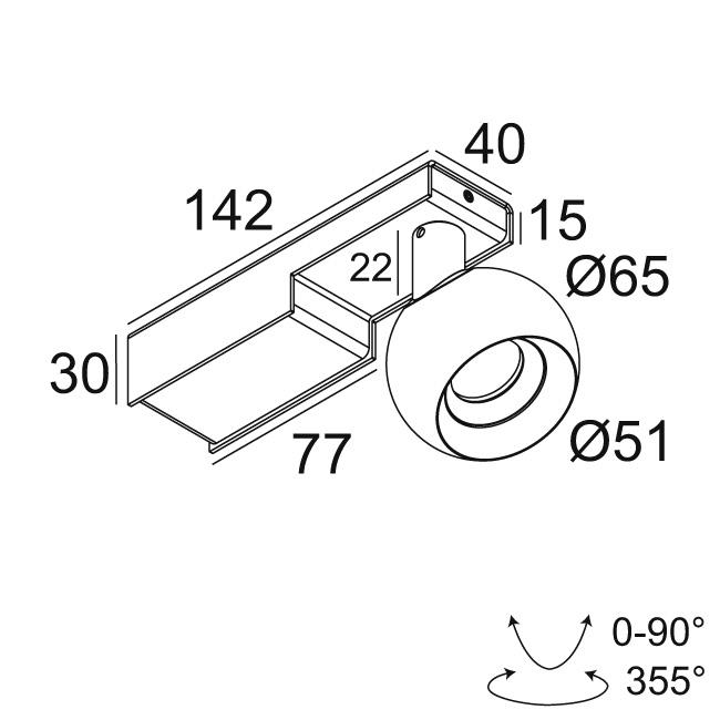 Afbeeldingen van BOWIE ON 1 92725 DIM8 B IP20 LED - 2700K - CRI90 - 25°