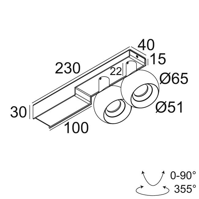 Afbeeldingen van BOWIE ON 2 92725 DIM8 B IP20 LED - 2700K - CRI90 - 25°