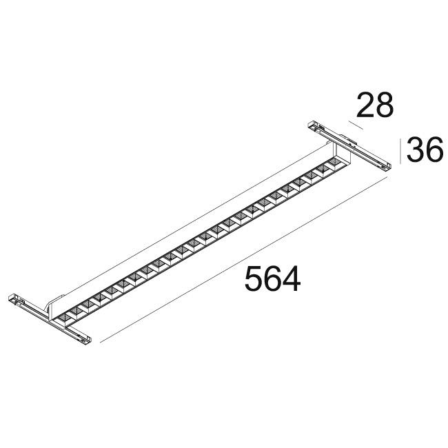 Afbeeldingen van SOLI - FORM 60 DOWN-UP 1 CIRCUIT 83067 DIM5 B-MMAT IP20 LED - 3000K - CRI80 - 67°