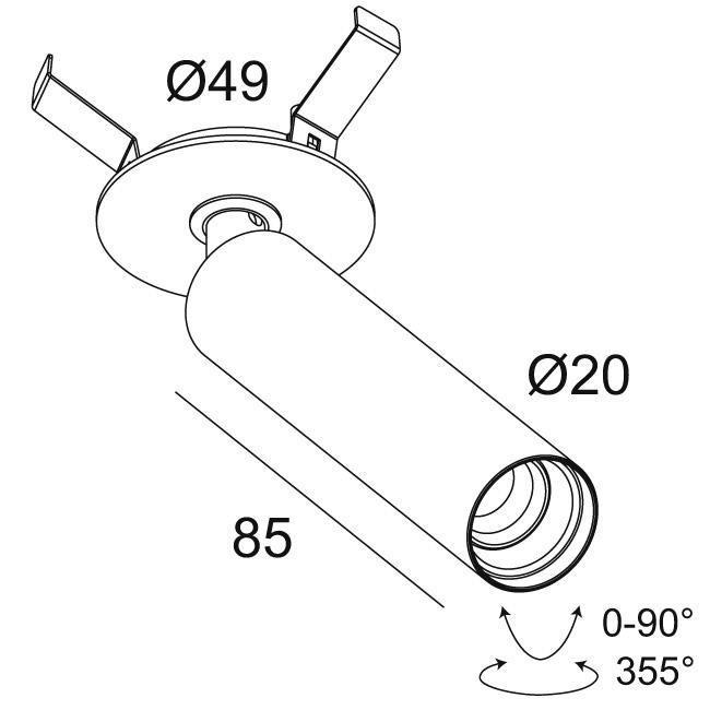 Afbeeldingen van UHO CLIP 93030 FG-B IP20 LED - 3000K - CRI90 - 30°