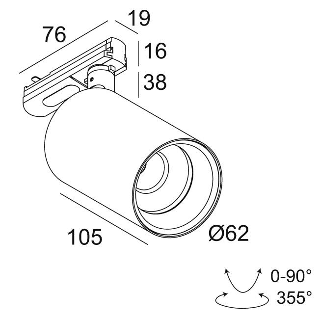 Afbeeldingen van SPYCO AC 93033 ADM1F DIM8 B IP20 LED - 3000K - CRI90 - 33°