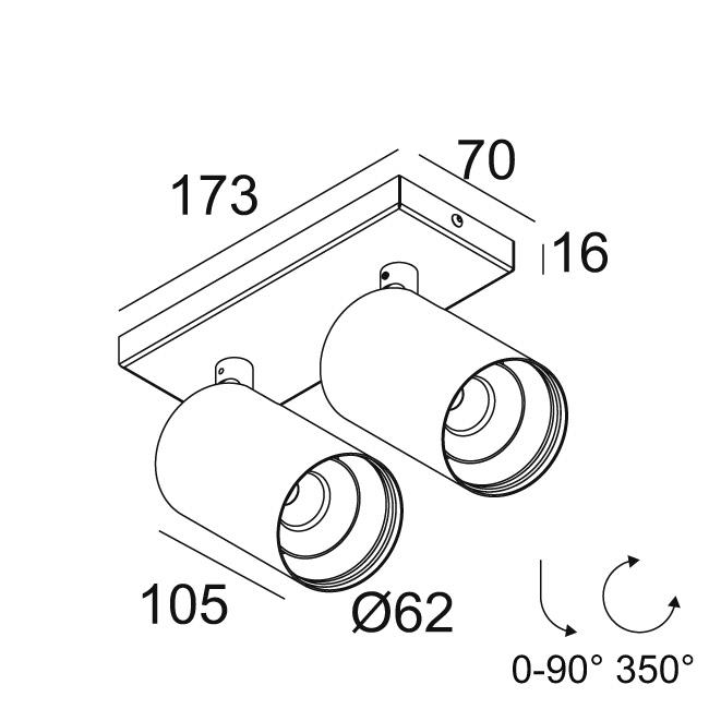 Afbeeldingen van SPYCO ON 2 AC 92733 DIM8 B IP20 LED - 2700K - CRI90 - 33°