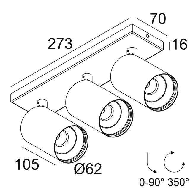 Afbeeldingen van SPYCO ON 3 AC 93033 DIM8 B IP20 LED - 3000K - CRI90 - 33°