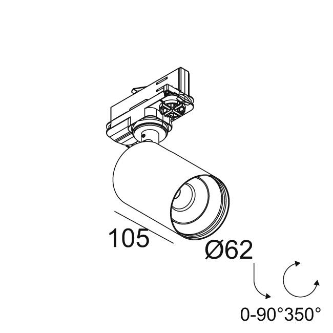 Afbeeldingen van SPYCO AC 92733 ADM DIM8 B IP20 LED - 2700K - CRI90 - 33°