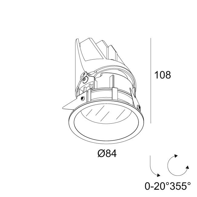 Afbeeldingen van ENTERO RD-S IP TW 96520 B IP44/20 LED - 2700K-6500K - CRI90 - 20°