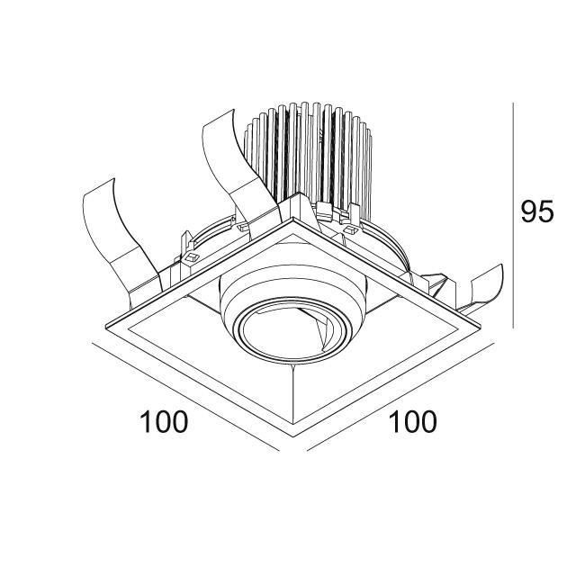 Afbeeldingen van ENTERO SQ-M WALLWASH 927 B IP20 LED - 2700K - CRI90