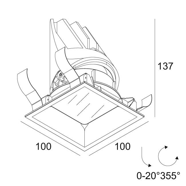 Afbeeldingen van ENTERO SQ-M IP 92718 B IP44/20 LED - 2700K - CRI90 - 18°