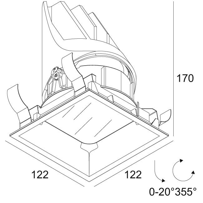 Afbeeldingen van ENTERO SQ-L IP 92718 GC IP44/20 LED - 2700K - CRI90 - 18°