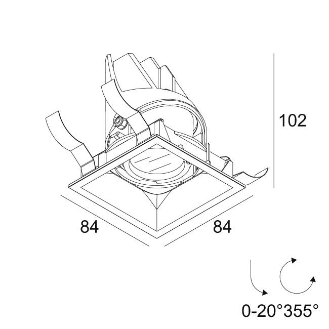 Afbeeldingen van ENTERO SQ-S X 93010 B IP65 LED - 3000K - CRI90 - 10°