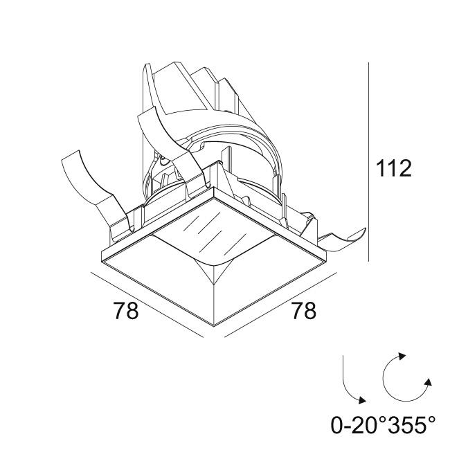 Afbeeldingen van ENTERO SQ-S TRIMLESS IP 92720 B IP44/20 LED - 2700K - CRI90 - 20°