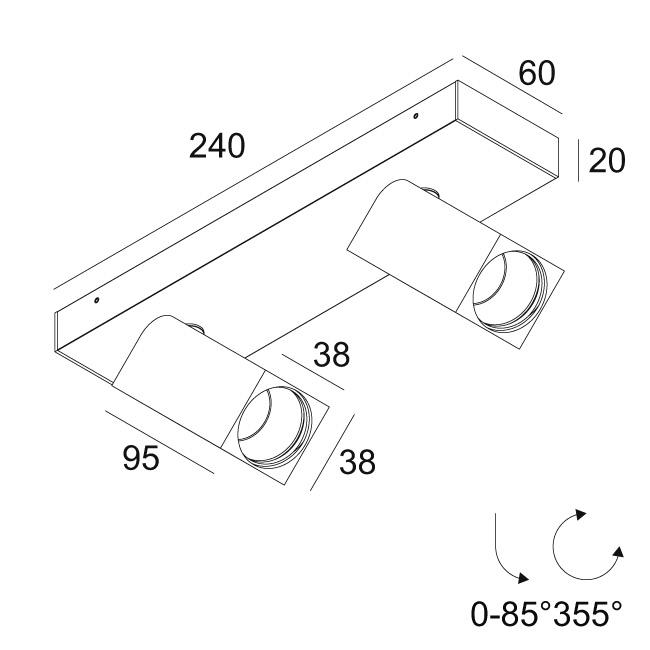 Afbeeldingen van OCTAV 39 ON 2 92720 DIM8 B-B IP20 LED - 2700K - CRI90 - 20°