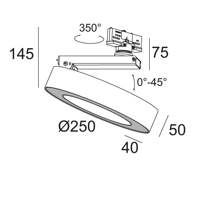 Afbeeldingen van SUPER-OH! XS PIVOT 25 ADM DIM8 W IP20 LED - 3000K - CRI80