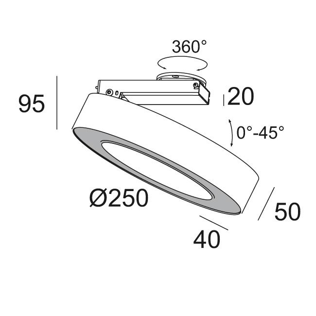 Afbeeldingen van SUPER-OH! XS PIVOT 25 DIM8 W IP20 LED - 3000K - CRI80