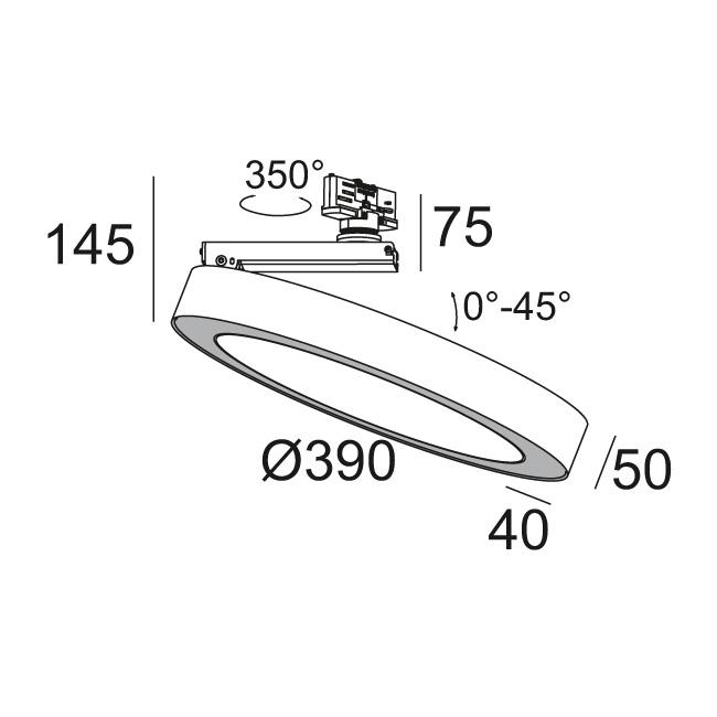 Afbeeldingen van SUPER-OH! XS PIVOT 39 ADM DIM8 B IP20 LED - 3000K - CRI80