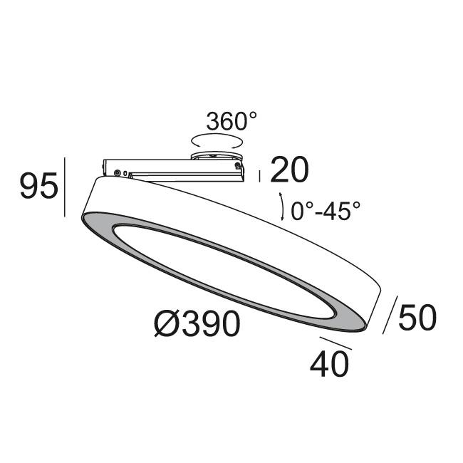 Afbeeldingen van SUPER-OH! XS PIVOT 39 DIM8 B IP20 LED - 3000K - CRI80