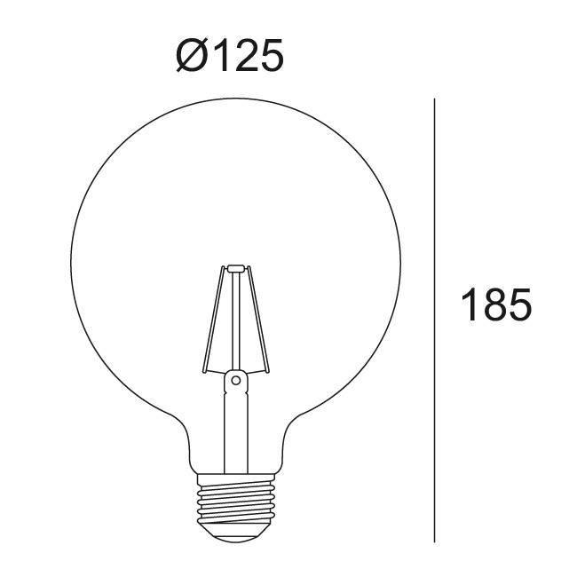 Afbeeldingen van LED FILAMENT GL125 E27 8W 2700K - GOLD - 2700K - CRI80