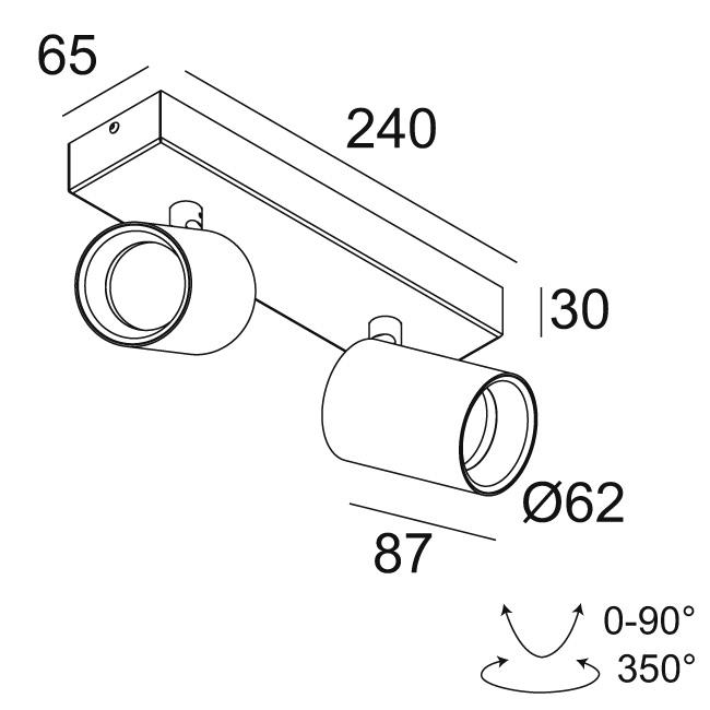 Afbeeldingen van SPYCO ON 2 92733 DIM8 W IP20 LED - 2700K - CRI90 - 33°