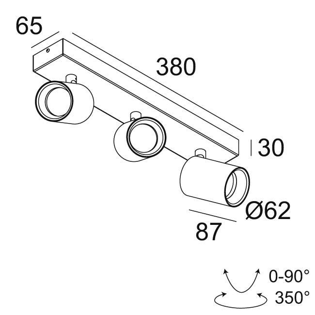 Afbeeldingen van SPYCO ON 3 92733 DIM8 B IP20 LED - 2700K - CRI90 - 33°