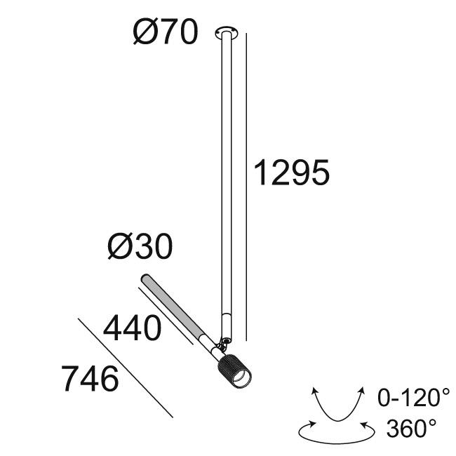 Afbeeldingen van XY180 S121 PUNK B IP20 LED - 3000K - CRI90 - 33°